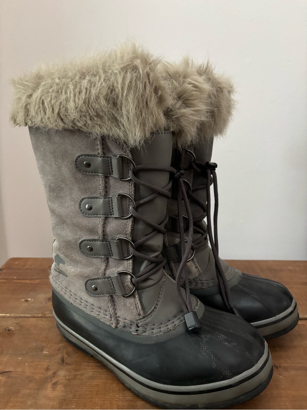 Youth Sorel Joan of Arctic Winter Snow Boots Gray Girls Size 3